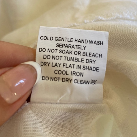 Dissh Aisle White Linen Bow Mini Dress Tie Straps Bridal - Picture 13 of 13